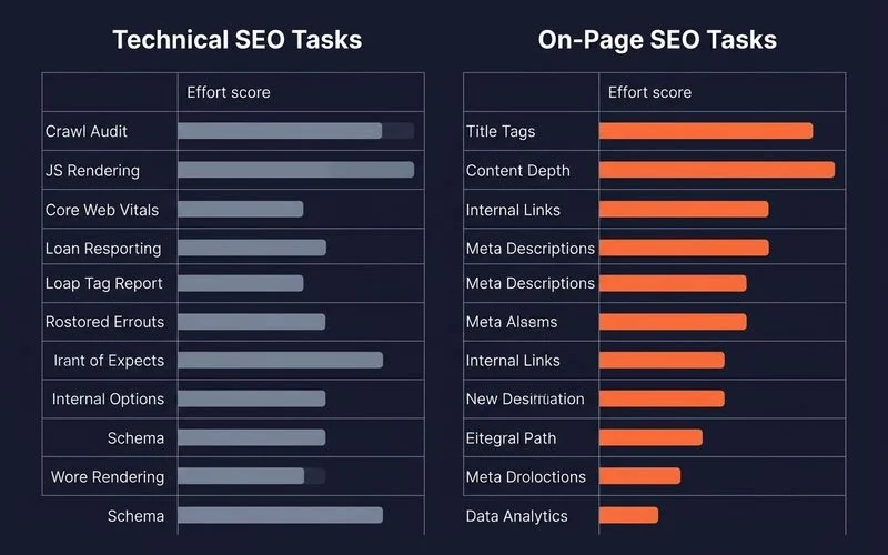 Cost-effort comparison: technical SEO vs on-page SEO