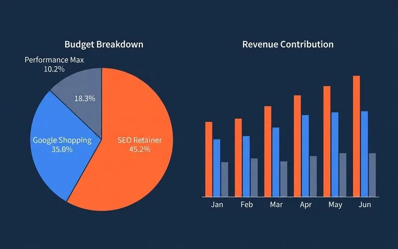 Hybrid stack approach: SEO + Google Shopping + Performance Max