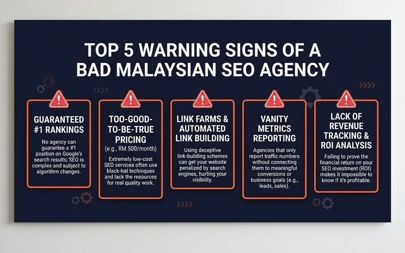SEO agency red flags infographic