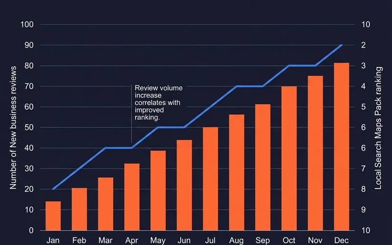 Review velocity impact chart: ranking correlation over time