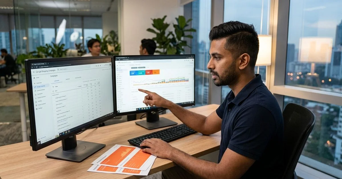 E-commerce manager analysing product channel performance